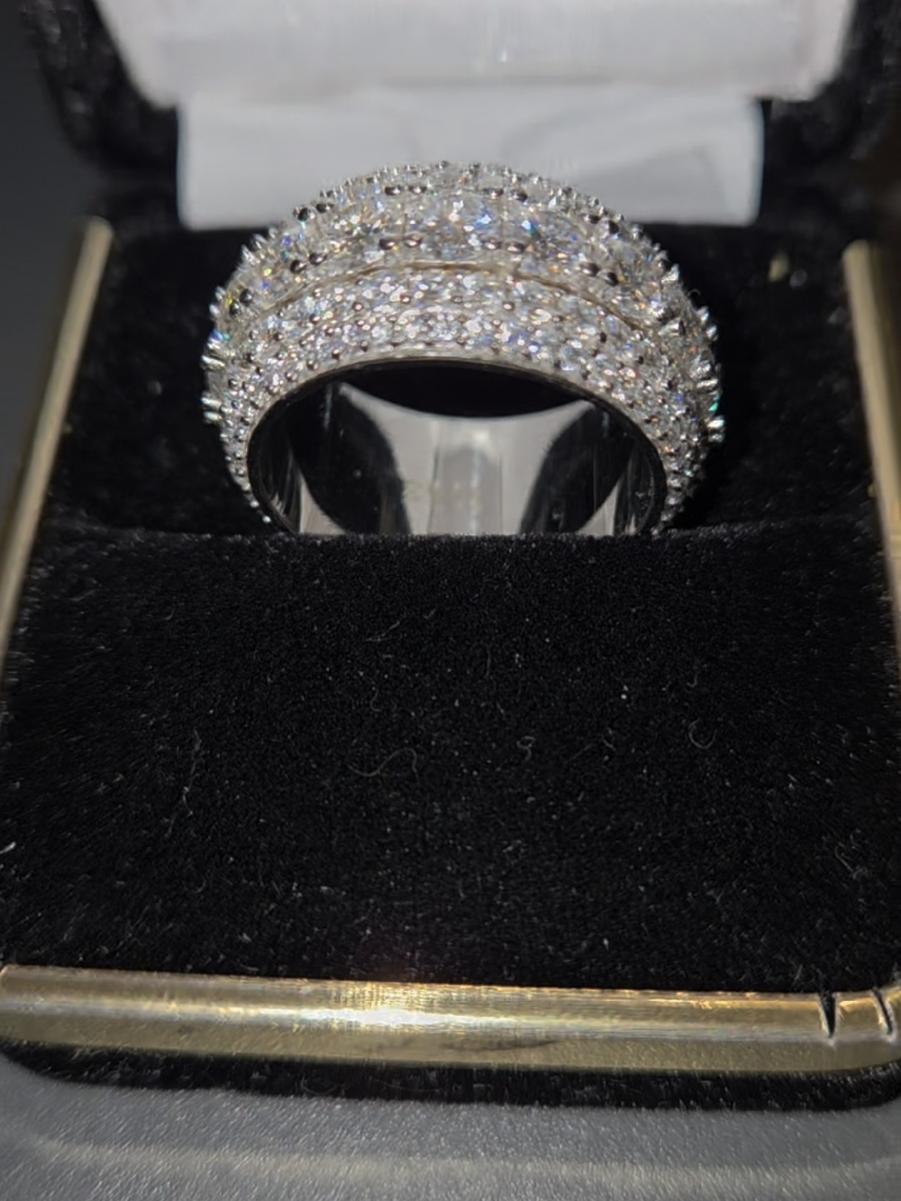3 Carat Moissanite 925 Sterling Silver Band Ring, Bling Iced, Size 8 - Picture 5 of 9